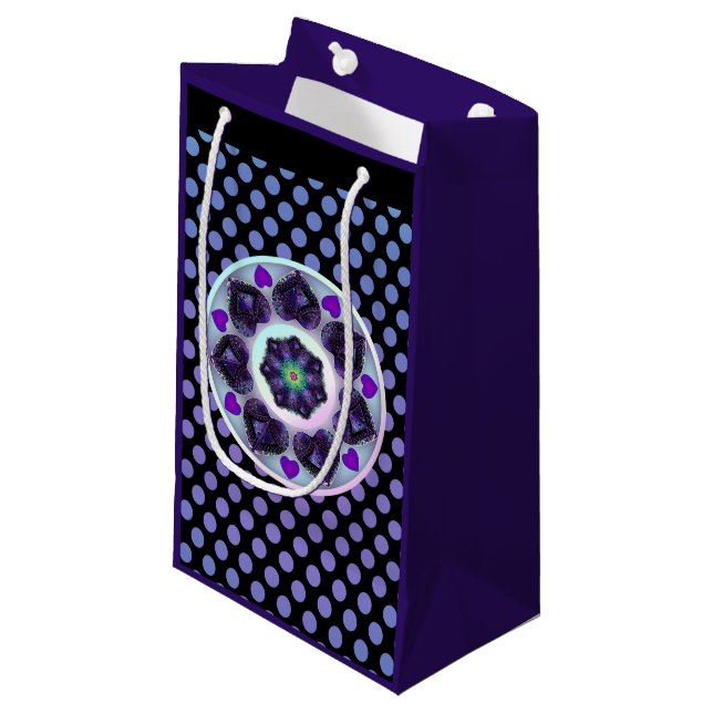 Purple umbrella & hearts .7 small gift bag (Front Angled)