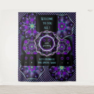 Purple umbrella & hearts .7 tapestry