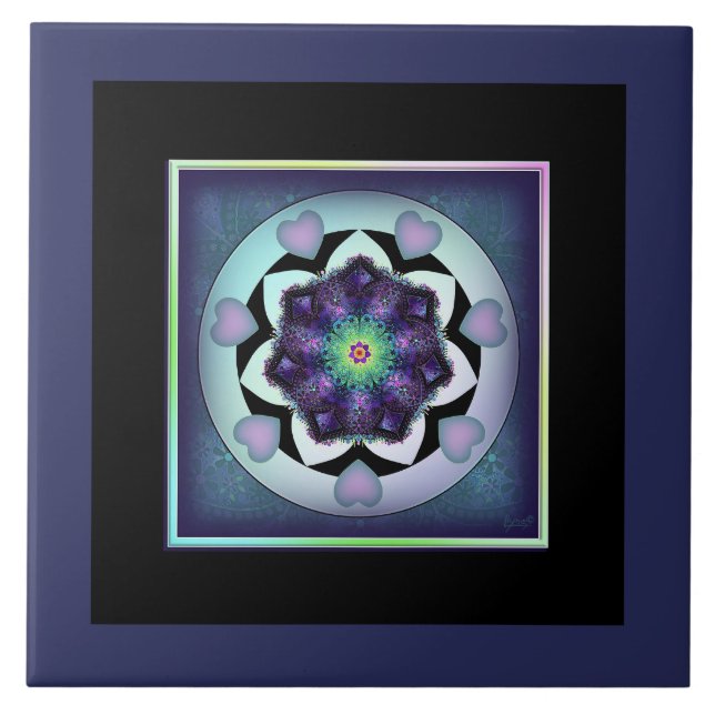 Purple umbrella & hearts .7 tile (Front)