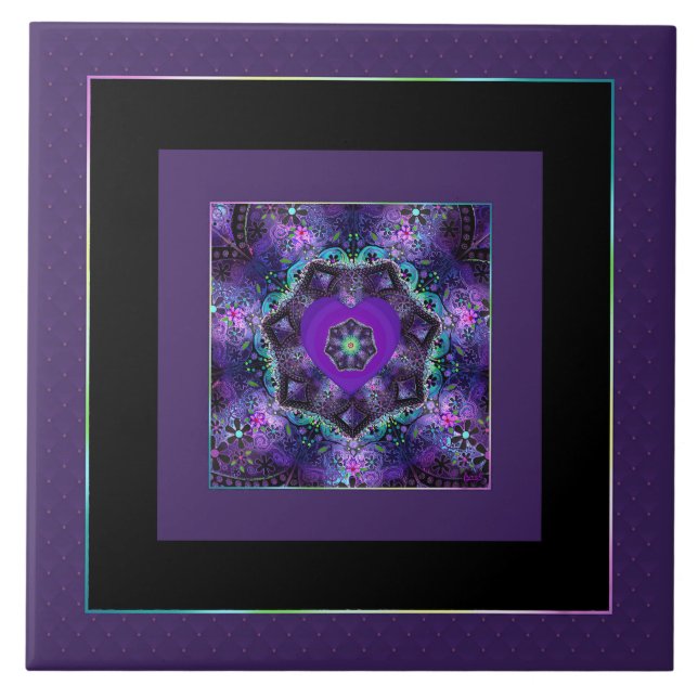 Purple umbrella & hearts .7 tile (Front)