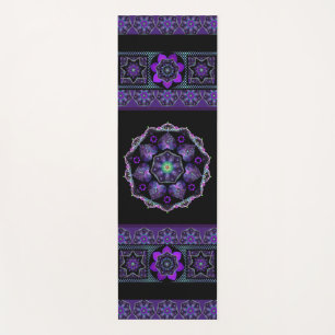 Purple umbrella & hearts .7 yoga mat