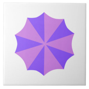 Purple umbrella top tile on white background