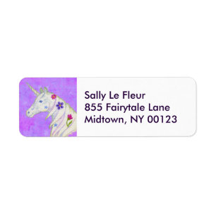 Purple Unicorn address label