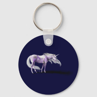Purple Unicorn Badge Keychain