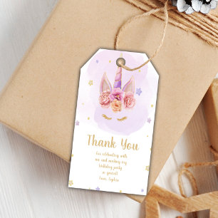 Purple Unicorn Birthday Gift Tags