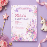 Purple Unicorn Girls 5th Birthday Invitation<br><div class="desc">Purple unicorn girls 5th birthday invitation featuring a magical design with whimsical unicorn details and soft purple tones. Created to celebrate a special fifth birthday with a fun, dreamy style that feels enchanting and exciting. Perfect for kids birthday parties, unicorn themes, and magical celebrations. Editable text for easy personalization. Clean,...</div>