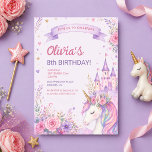 Purple Unicorn Girls 8th Birthday Invitation<br><div class="desc">Purple unicorn girls 8th birthday invitation featuring a magical design with whimsical unicorn details and soft purple tones. Created to celebrate a special eighth birthday with a fun, dreamy style that feels enchanting and exciting. Perfect for kids birthday parties, unicorn themes, and magical celebrations. Editable text for easy personalization. Clean,...</div>