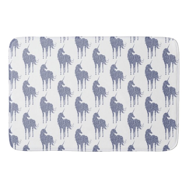 Purple Unicorn Glitter Bath Mat (Front)