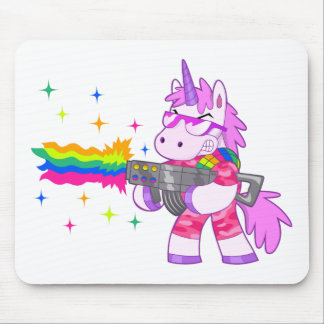 Purple Unicorn - Gun Mouse Pad