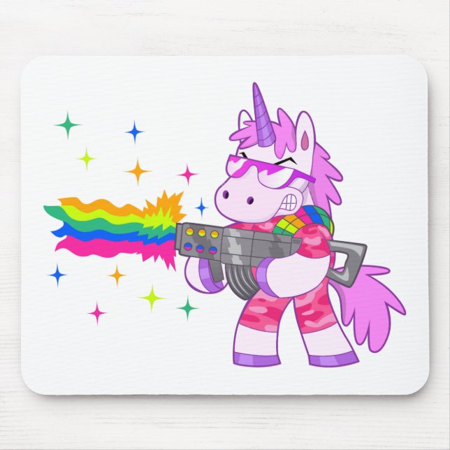 Purple Unicorn - Gun Mouse Pad (Front)
