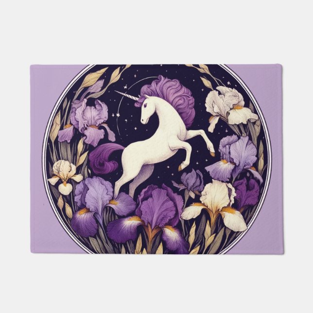 Purple Unicorn irises Unicorns Iris                Doormat (Front)