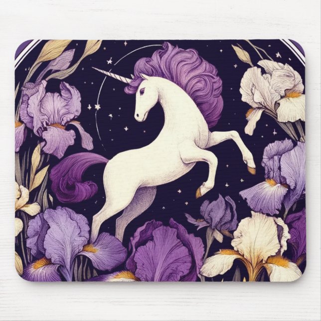 Purple Unicorn irises Unicorns Iris                Mouse Pad (Front)