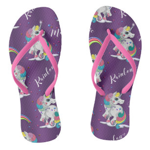 Purple Unicorn Magic Flip Flops