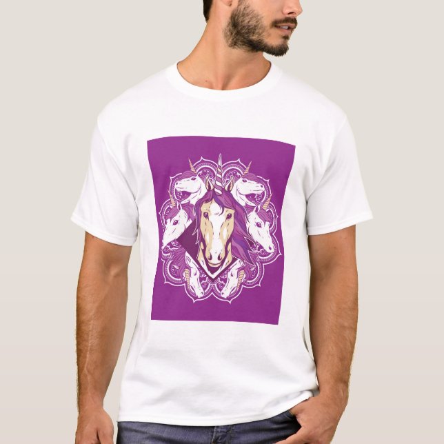 Purple Unicorn Mandala T-Shirt (Front)