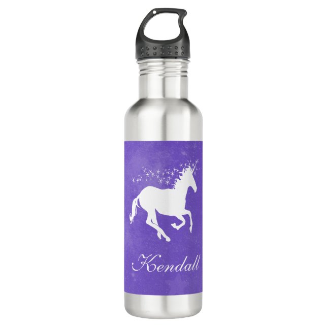 Purple Unicorn Personalized 710 Ml Water Bottle (Front)