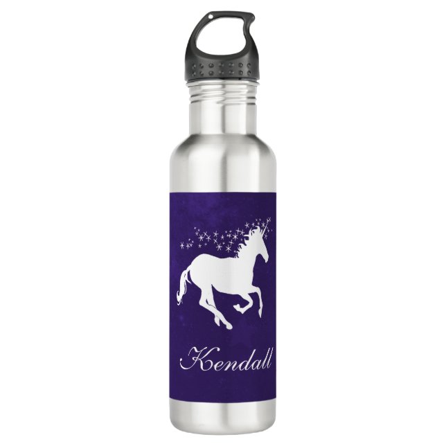 Purple Unicorn Personalized 710 Ml Water Bottle (Front)