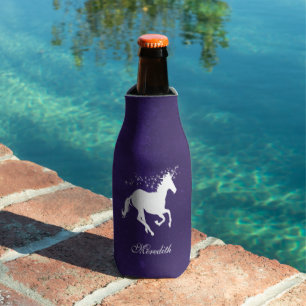 Purple Unicorn Personalized Bottle Cooler