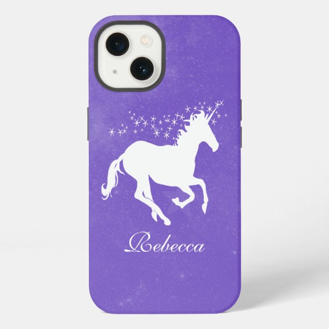 Purple Unicorn Personalized Case-Mate iPhone Case (Back)