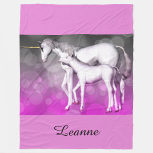 Purple Unicorn Personalized Fleece Blanket