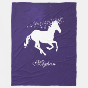 Purple Unicorn Personalized Fleece Blanket
