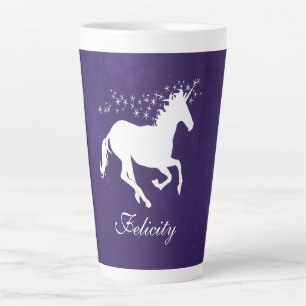 Purple Unicorn Personalized Latte Mug