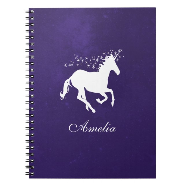 Purple Unicorn Personalized Notebook (Front)