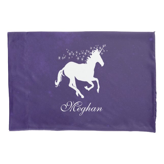 Purple Unicorn Personalized Pillowcase (Front)