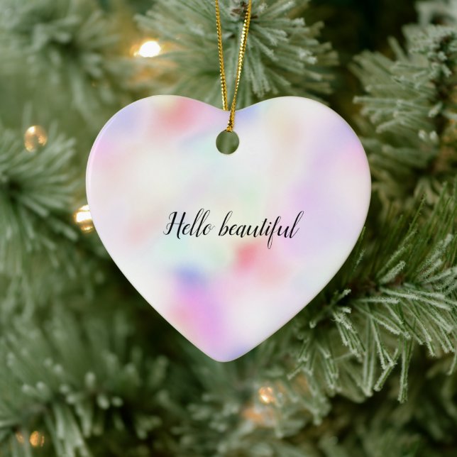 Purple Unicorn Pink Peach Rainbow           Ceramic Ornament (Tree)