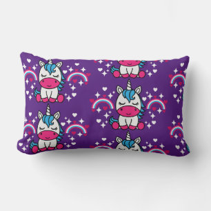 Purple Unicorn Pony Lumbar Pillow