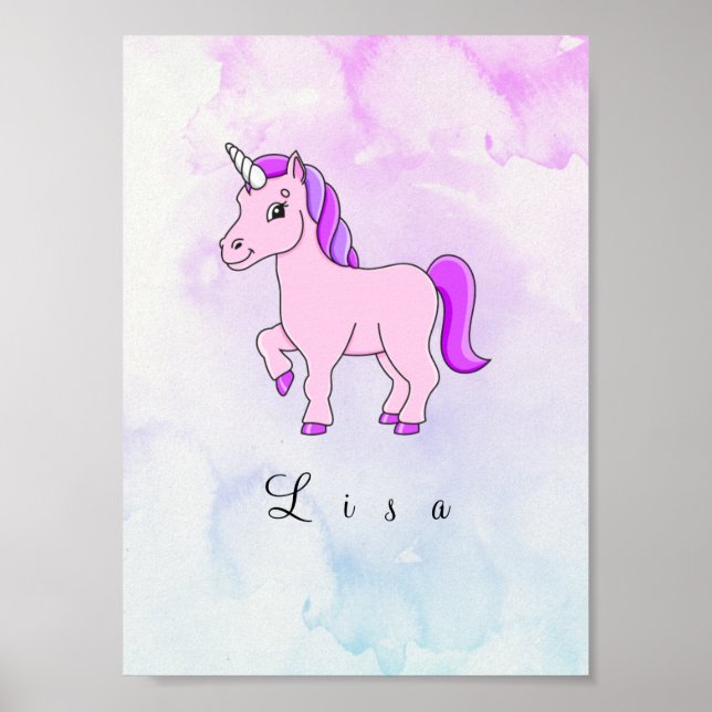 purple unicorn  poster (Front)
