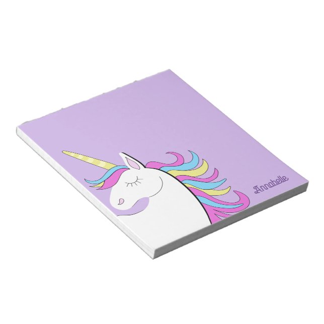 Purple Unicorn Pretty Unicorns Fantasy Notepad (Angled)