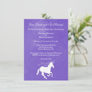 Purple Unicorn Wedding Rehearsal Dinner Invite