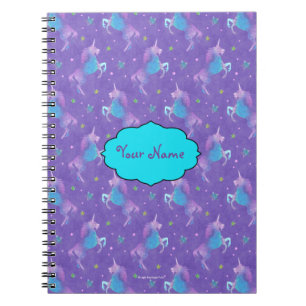 Purple Unicorns Pink Stars Notebook