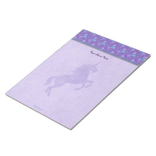 Purple Unicorns Pink Stars Silhouette Notepad