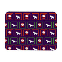 Purple unicorns santa claus pattern