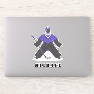 Purple Uniform Ice-Hockey Player Winter Sport Name