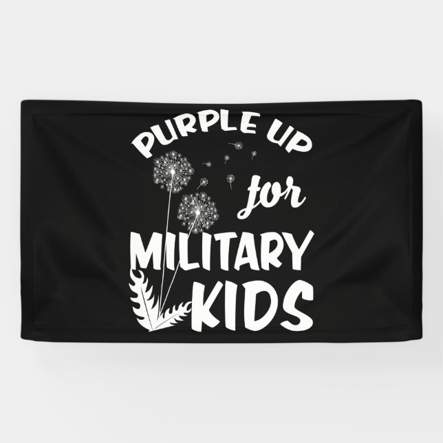 Purple Up for Military Kids Dandelion Month Banner (Horizontal)