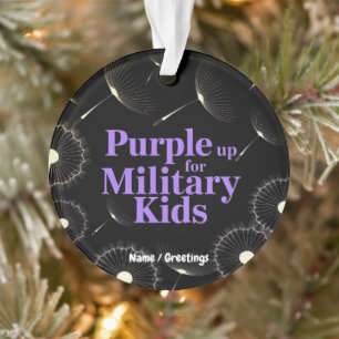 Purple Up for Military Kids Dandelion Show Support Ornament