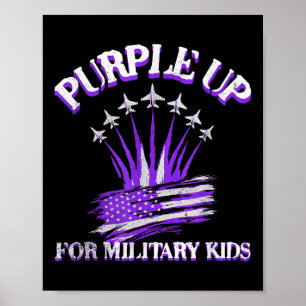 Purple Up For Military Kids Day American Children  Poster