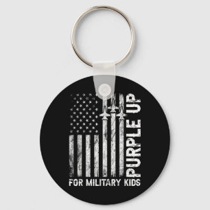 Purple Up For Military Kids Flag Military Child Mo Keychain