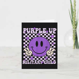Purple Up For Military Kids Groovy Military Child  Card