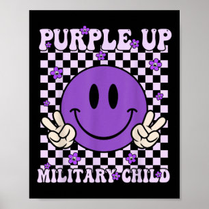 Purple Up For Military Kids Groovy Military Child Poster