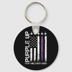 Purple Up For Military Kids  Keychain