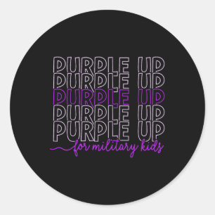 Purple Up For Military Kids Military Child Month B Classic Round Sticker