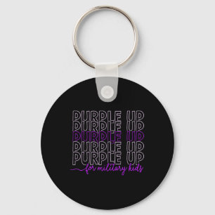 Purple Up For Military Kids Military Child Month B Keychain