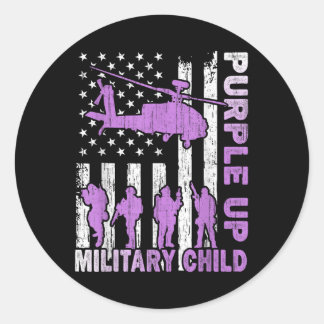 Purple Up For Military Kids Military Child Month U Classic Round Sticker
