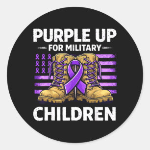 Purple Up for Military Kids Month of The Military Classic Round Sticker