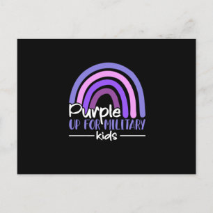 Purple up for military kids Rainbow Military child Announcement Postcard