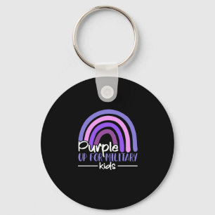 Purple up for military kids Rainbow Military child Keychain