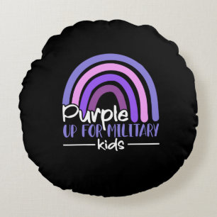 Purple up for military kids Rainbow Military child Round Pillow